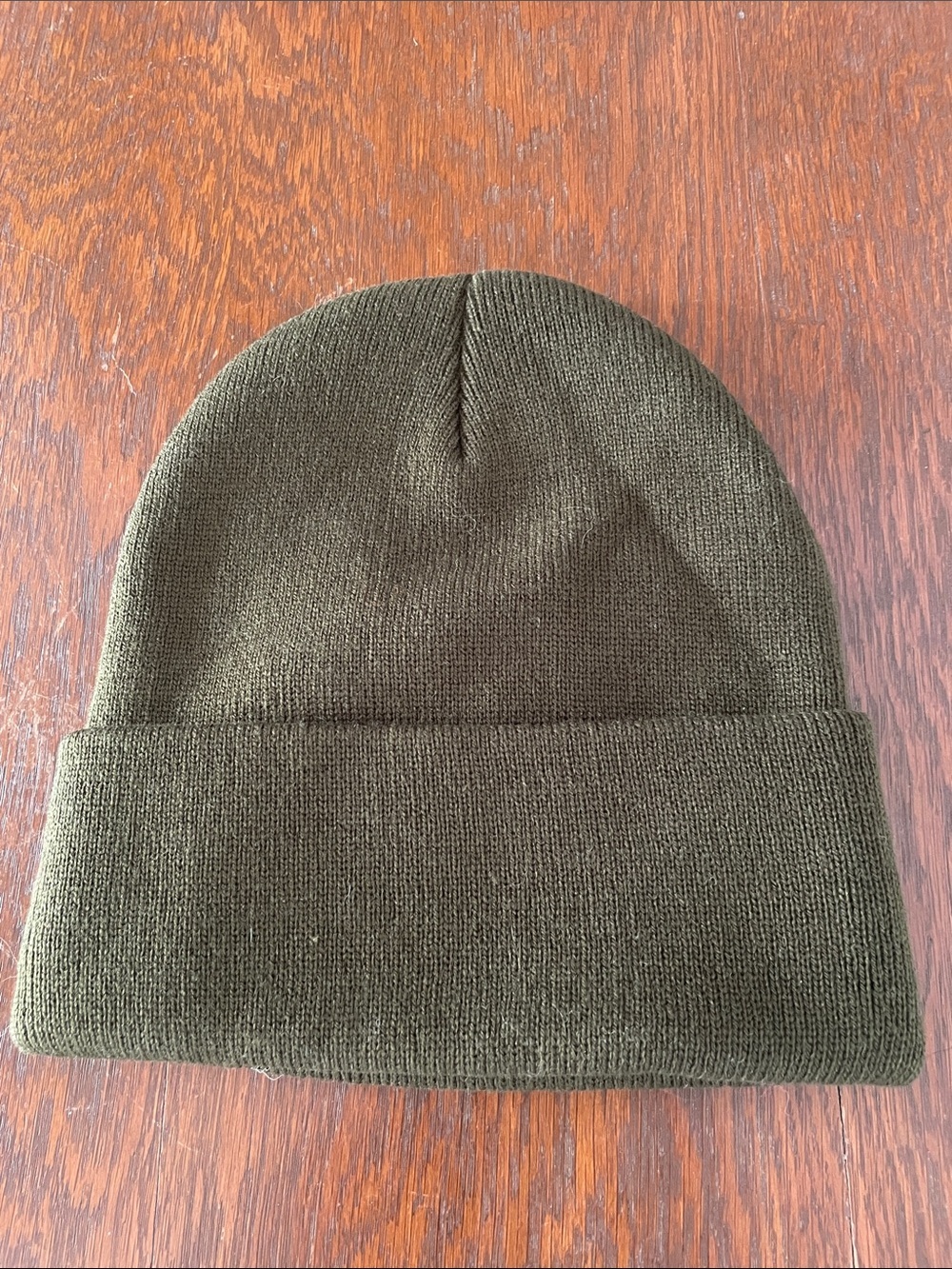 Olive Green Knit Beanie like new not worn